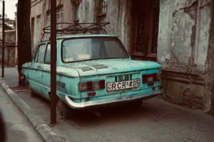 urbex photographie vieille voiture vert